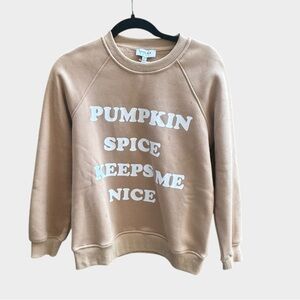 NEW Gilli Pumpkin Spice Makes Me Nice Tan Sweater, XS